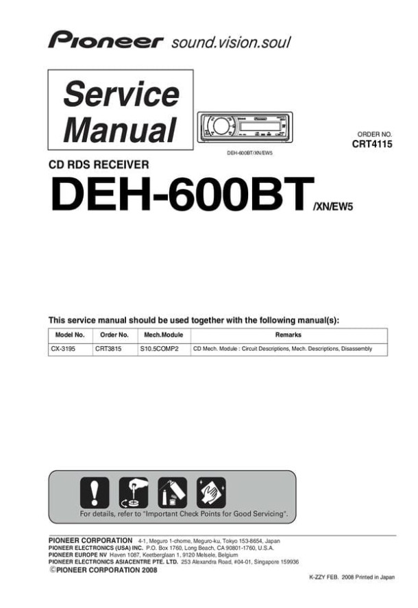 DEH-600BT, CX-3195_CRT4115_CRT3815